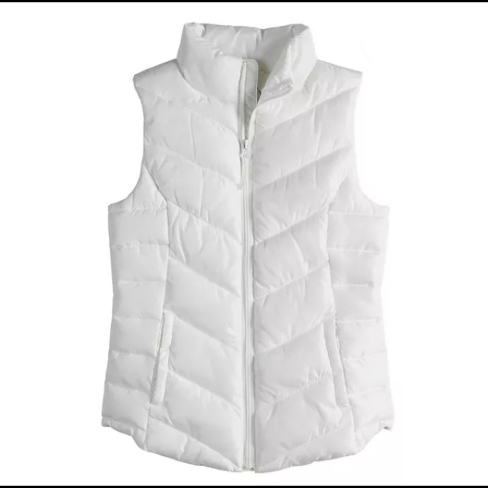 SO white puffer insulated vest